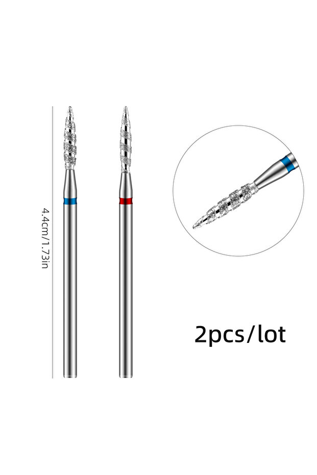 2pcs 2pcs Nail Drill Bits Diamond Milling Cutter for Manicure Pedicure Cuticle Care Gel Polish Clean
