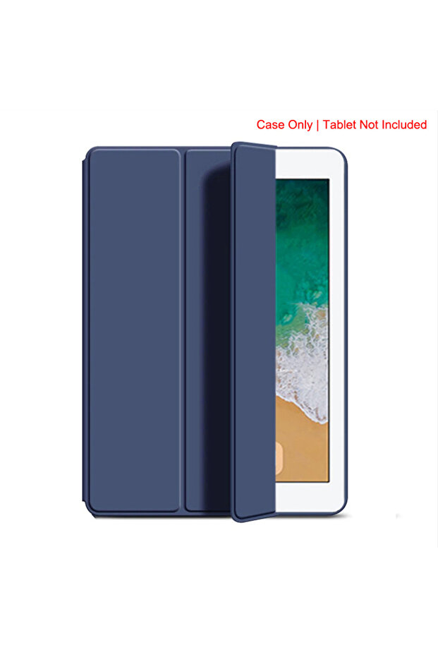 جراب قلاب ثلاثي الطيات باللون الأزرق الداكن لجهاز iPad Air 1 و2 مقاس 9.7 بوصة (إصدارات 2013، 2014، 2017، 2018) (الجيل الخامس والسادس)