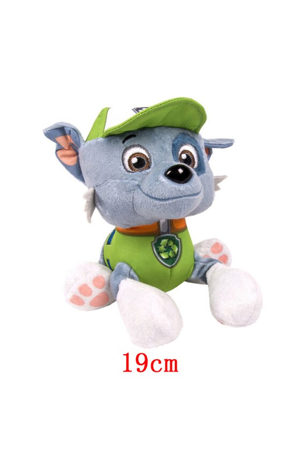 Rocky 19cm Cartoon Dog Paw Plush Doll Chase Rock Animal Dog Cartoon Model Action Figures Movies Peri