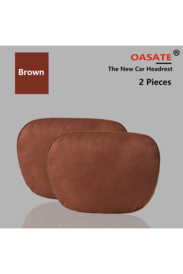 2 Pcs Brown Top Quality Car Headrest Neck Support Seat / Maybach Design S Class Soft Universal Adjus