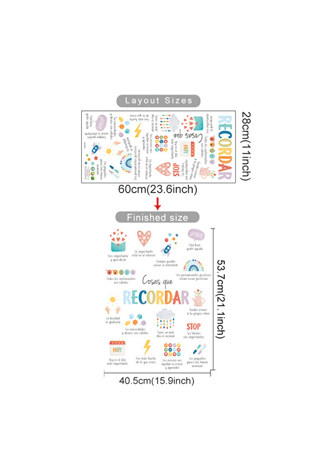 SL3703A Spanish/English Things To Remember Kids Wall Sticker Art Spanish Office Decor Spanish or Eng