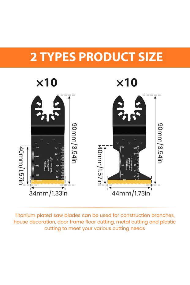 20pcs 34 44mm 10/20/30pcs Titanium Oscillating Saw Blade Titanium Multi Tool Blades for Soft Metal N