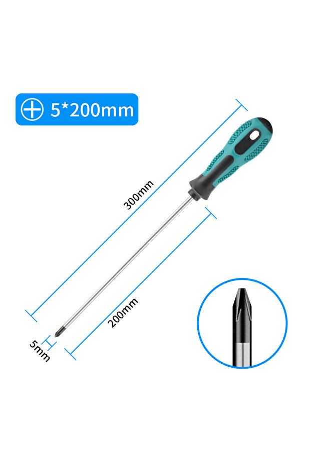 PH 5X200mm 1PCS Multifunctional Flat Head Cross Screwdriver Magnetic Screwdriver Household Basic A