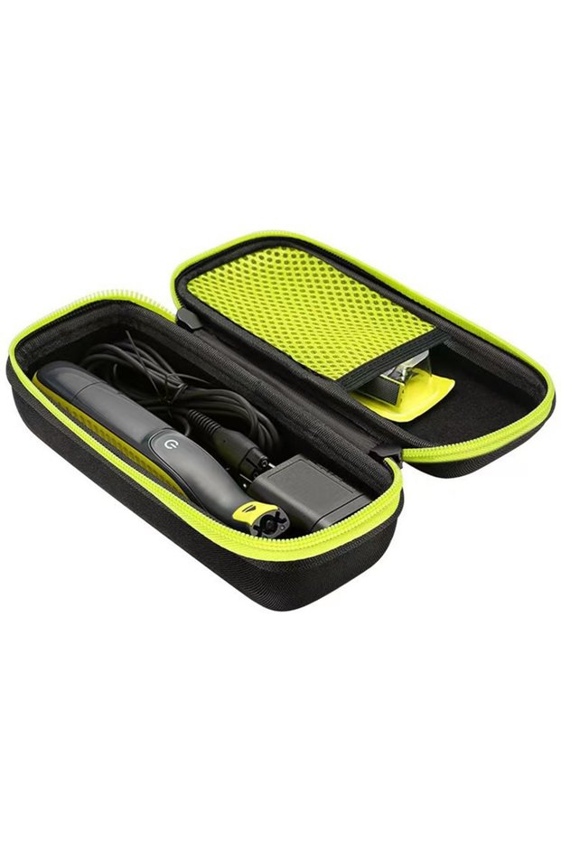Black Green Hard Case for Electric Trimmer and Shaver, Travel Organizer Carrying Bag for QP2520 QP25