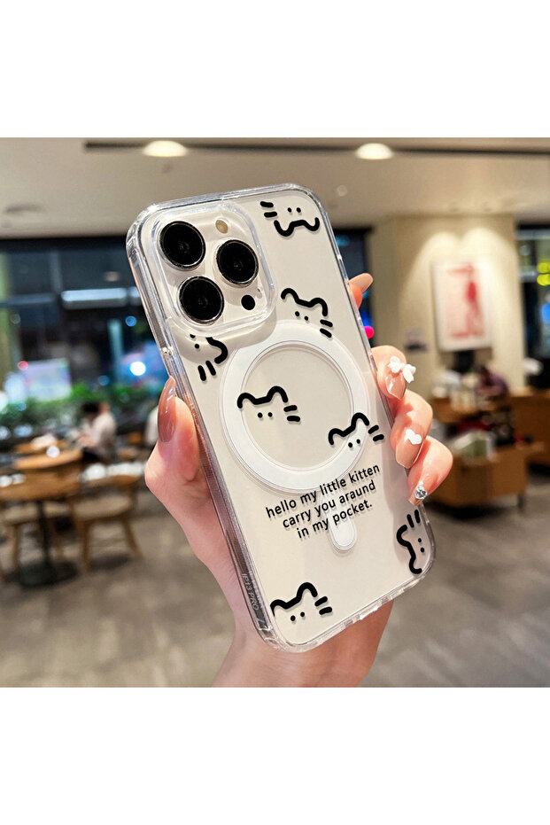 Galaxy A16 BD79 Cute Cat For Magsafe Wireless Charger Case For A56 A16 A55 A54 A35 A25 A36 A26 A06