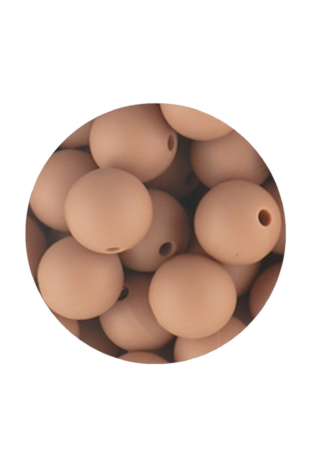 100pcs camel Kivoct 100Pcs 12MM Round Silicone Beads For Jewelry Making DIY Pacifier Chain Necklace
