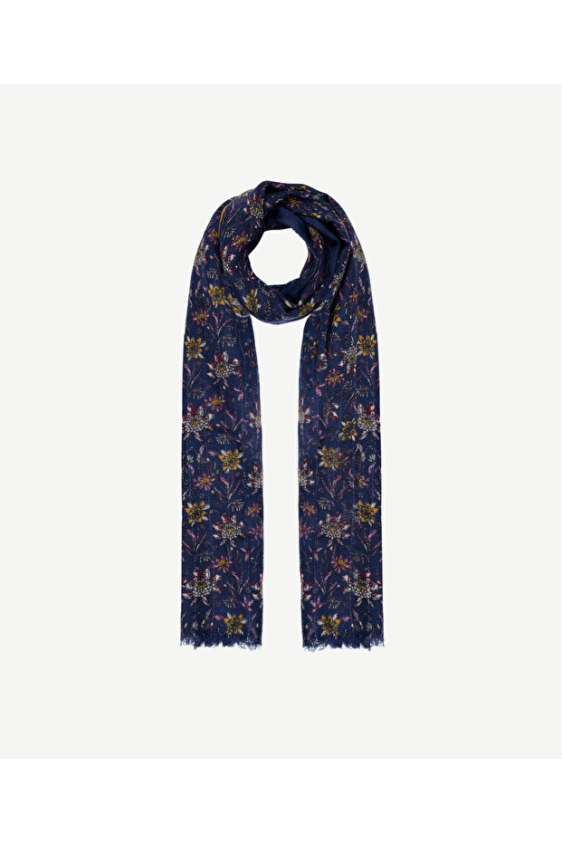 Floral Patterned Wool Shawl