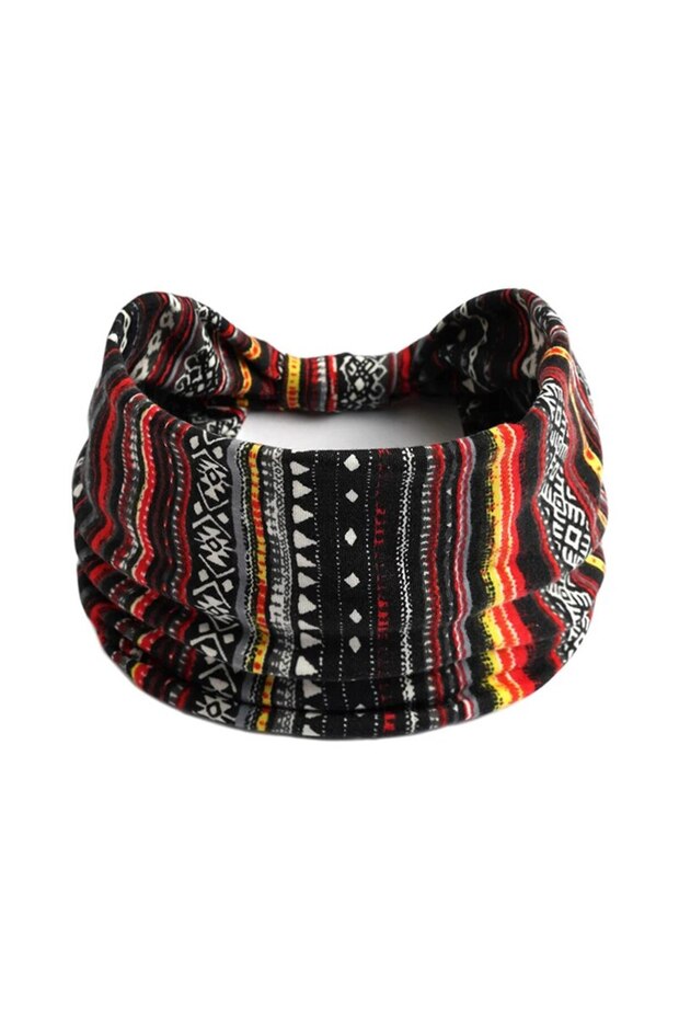 Black Striped Bohemian Trendy Yoga Motion Hairpie Sweat-Absorbing Sweat Absorption And Elastic Cotto