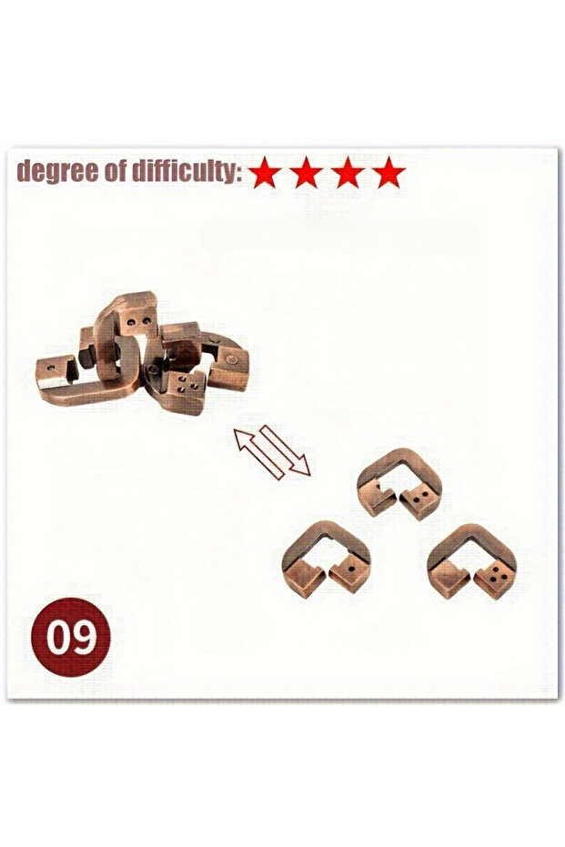 9 A classic intellectual metal puzzle toy, a difficult educational game toy for Christmas, Thanksgi.