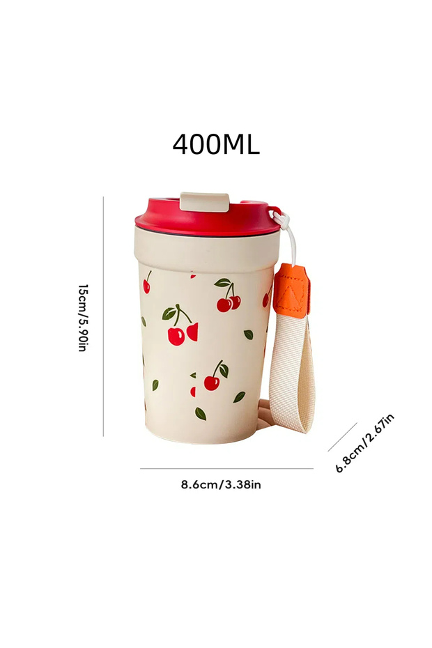 301-400ml A Style Travel Portable Plastic Coffee Mug With Nylon Rope Student Leak