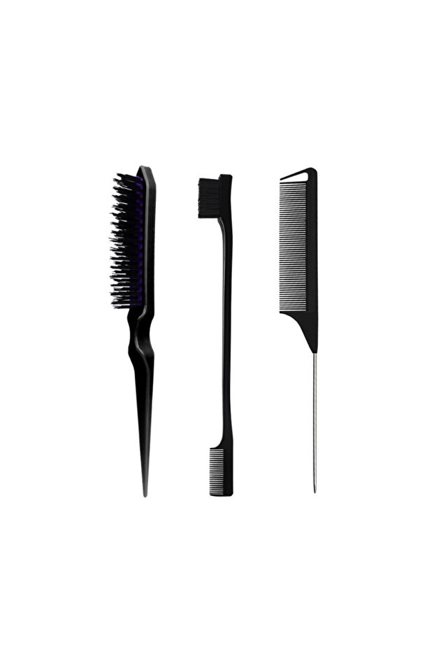 Black 3pcs GDE 3pcs/lot Double Sided Edge Control Brush Set Hair Styling Brush Accessories New Oil-B