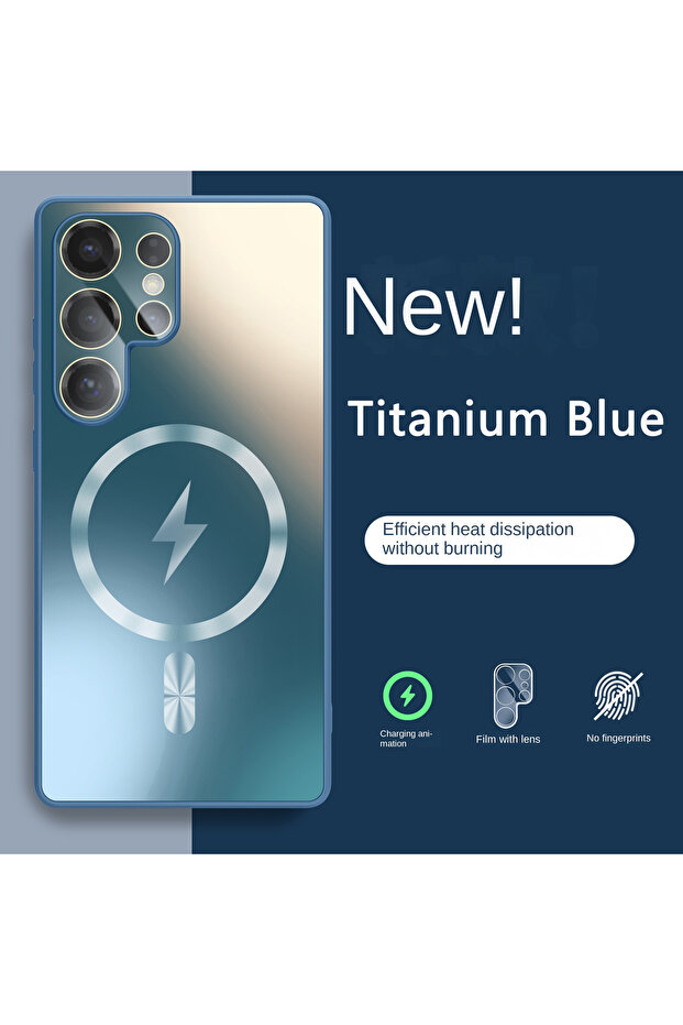 For S25 Ultra Titanium Blue Ultra-thin AG Matte Magnetic For Magsafe Case For Samsung Galaxy S26 S25
