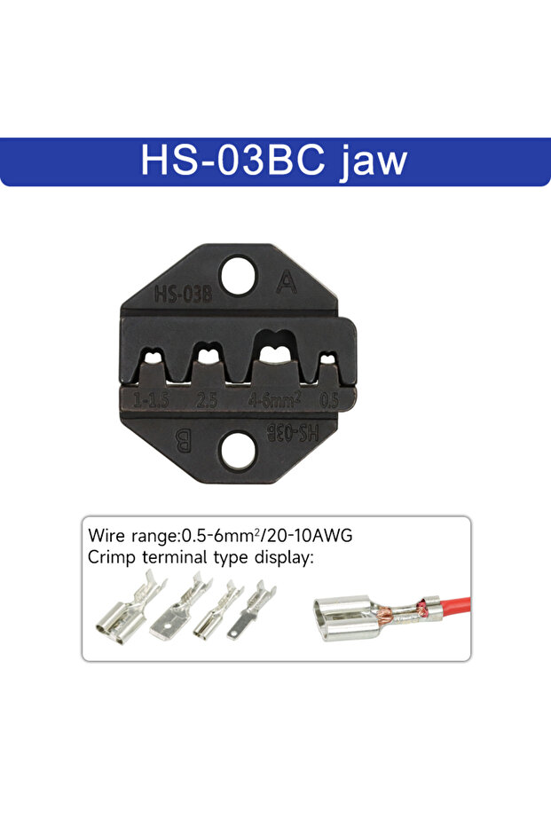 HS-03BC jaw 1pcs HS Crimping Pliers Jaw For 230mm/9inch Pliers Plug Spring And Crimping Cap Terminal