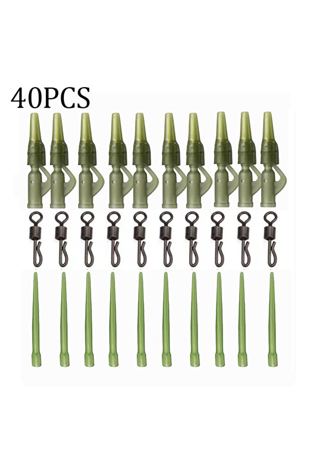 40PCs 40PCS/lot Carp Fishing Accessories Lead Clip Quick Change Swivel Tail Rubber Anti Tangle Sleev