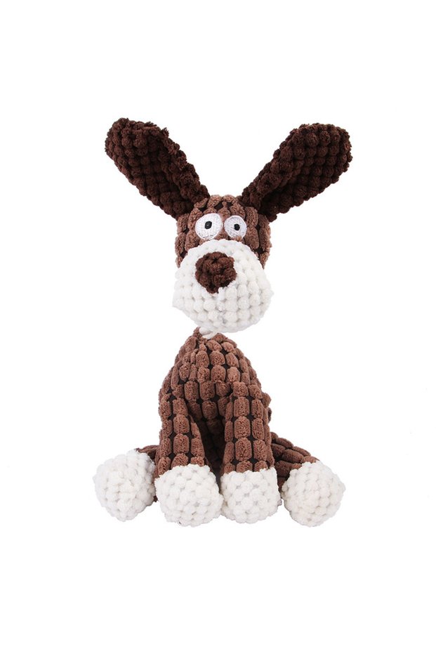 Brown dog Corduroy Dog Toys for Small Large Dogs Animal Plush Dog Squeaky Toy Puppy Chew Toys Bite R