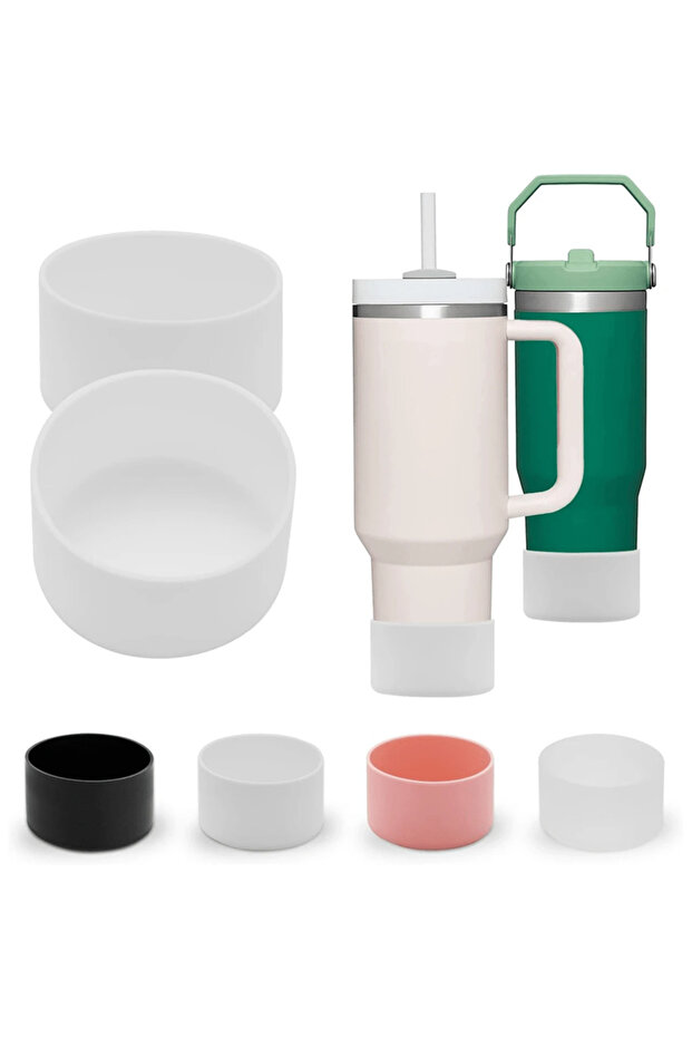 1PC White 1/2PC 7.5cm Silicone Cup Boot Bottom Anti-slip Protective Sleeve Cover For Stanley 40oz Tu