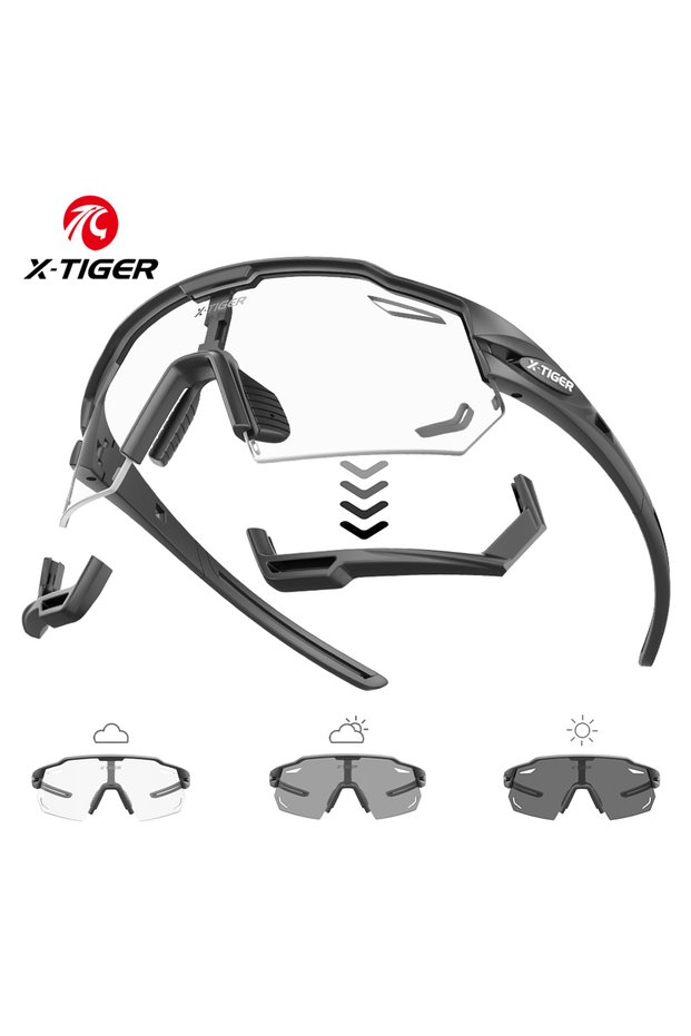 ONE SIZE WHITE X-YJ-XTS01-P X-TIGER Sport Color-Changing Lenses Photochromic Polarized Glasses Bicyc