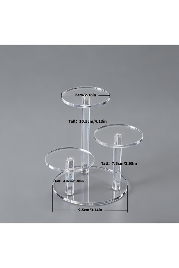 3 Heads Multiple Styles Acrylic Display Stand, Used For Placing Jewelry, Collectibles, Multifunction