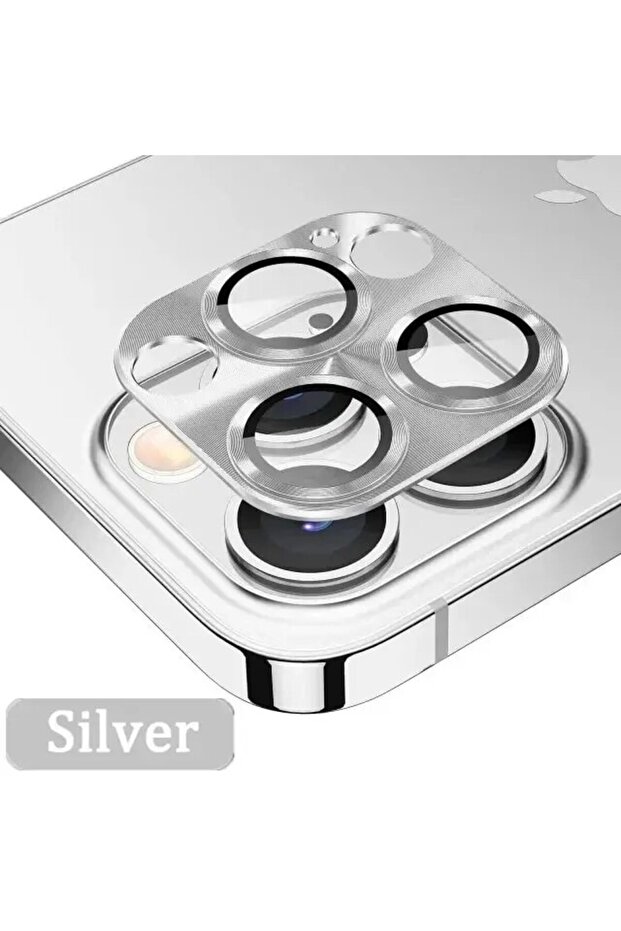 واقي زجاجي لعدسة الكاميرا من المعدن الفضي مقاس 14 أو 14 بلس لهاتف iPhone 11 12 13 14 15 Pro Max Mini 14Plus