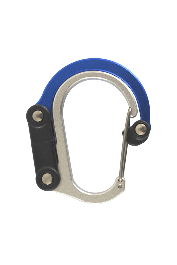 Blue Multifunctional Hybrid Gear Clip Carabiner 360 Degree Rotating Hook Strong Buckle Camping Hikin