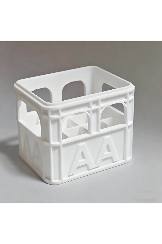 White AA(12squares) 3D Printed Beer Crate Style Stackable Battery Storage Box, AA and AAA Sizes, 186