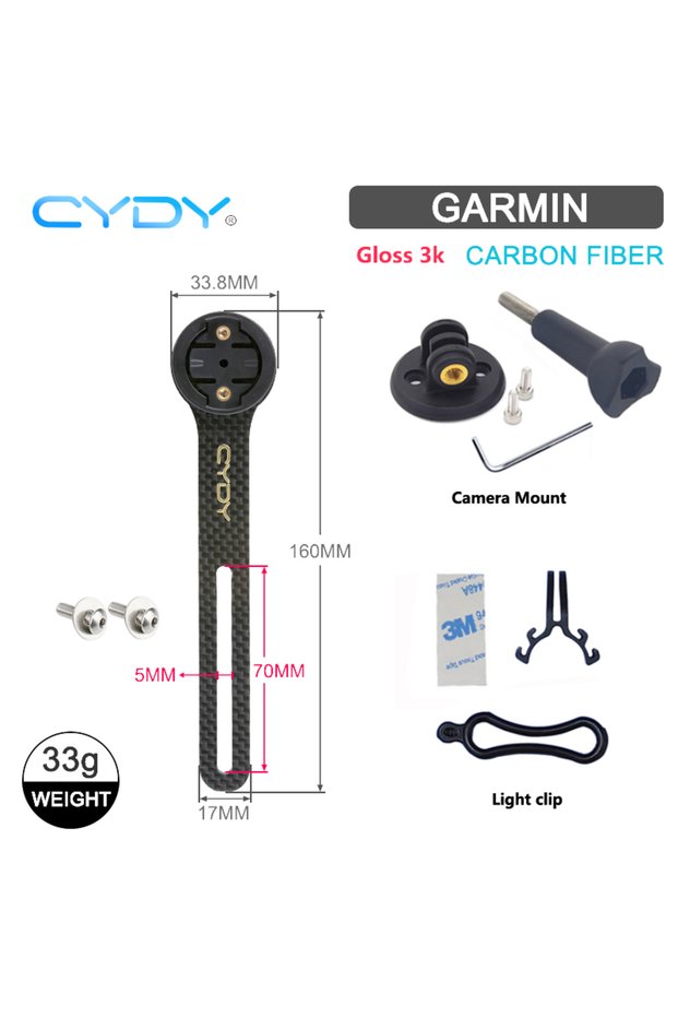 3K glossy Garmin CYDY Carbon 3K Garmin Mount Edge 130 200 Road Bicycle Computer Holder Wahoo Bryton