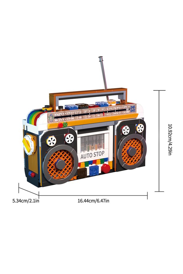 No Box 554PCS Color Radio Model Building Blocks Retro Small Home Appliances Assembly Bricks DIY Toys