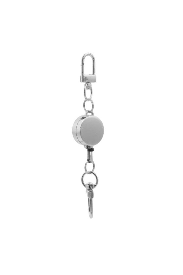 Silvery B ID Lanyard Key Ring Clip Name Tag Card Pull Chain Reel Badge Holder Breastplate Buckle Cla