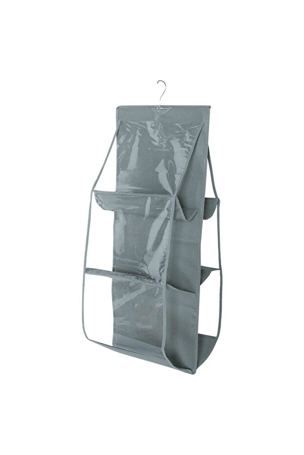 G412A 6 Pocket Hanging Handbag Organizer For Wardrobe Closet Gray Waterproof Storage Bag Door Wall C
