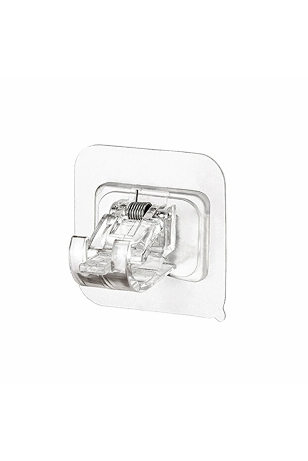 Transparent-4PCS 4/6PCS Adjustable Curtain Rod Clip Self Adhesive Clamp Hook Curtain Holder Wall Bra