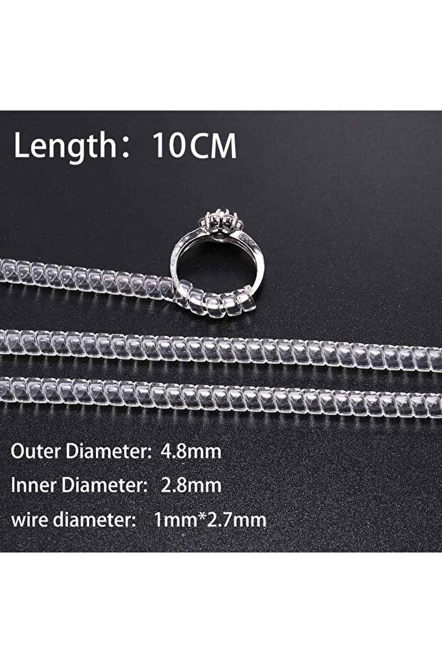 4pcs-Flat-Big 4/8Pcs Spiral Ring Size Adjuster Accessories Adjustable Invisible Pad Ring Size Adjust