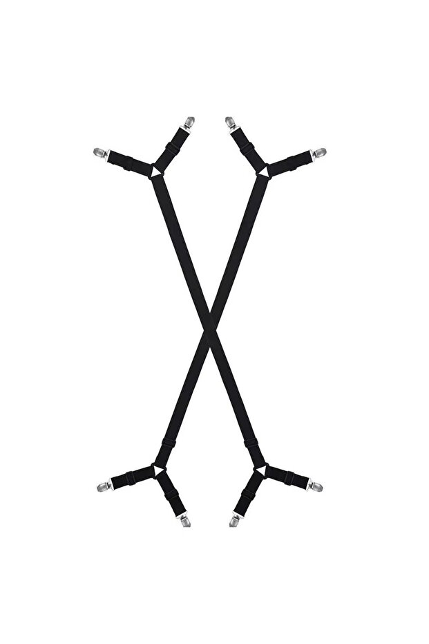 black-Two sides 4/8/12 Clips Adjustable Elastic Bed Sheet Holder Mattress Clip Fasteners Cover Blank