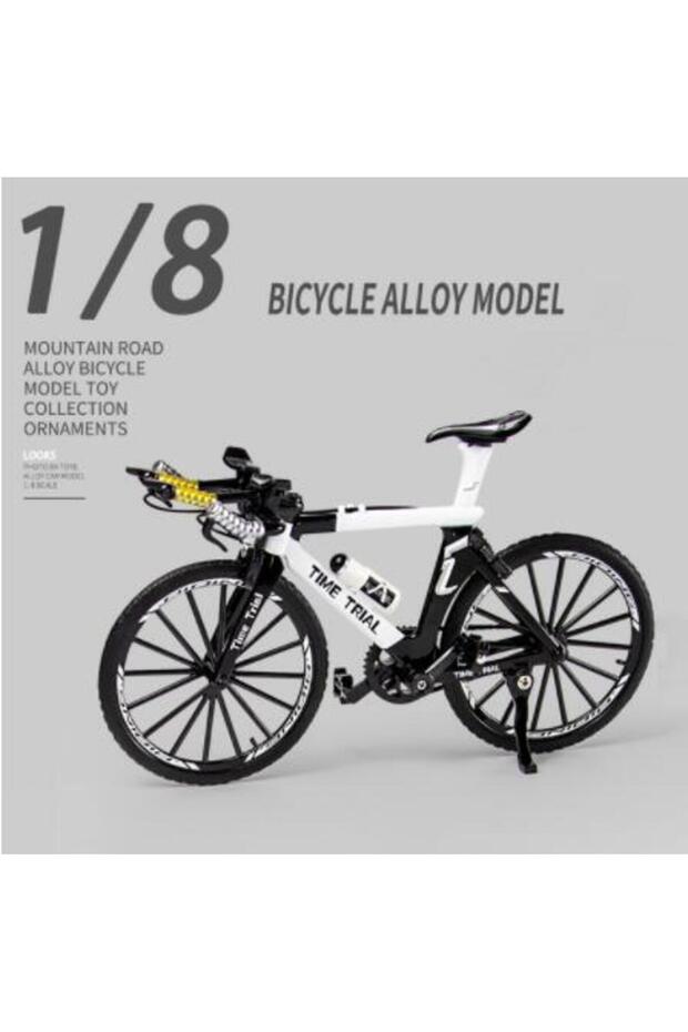 White 1:8 Model Alloy Bicycle Diecast Racing Finger Mountain Bike Model Metal Pocket Bicycle Simulat