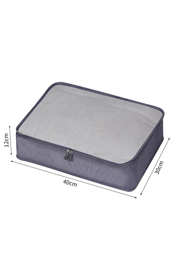 Grey Large Capacity Travel Bag Suitcase Clothes Storage Organizer Mesh Bag Portable Luggage Organize