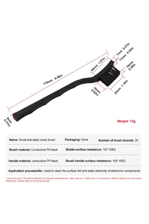 black 1PC Anti-static Protection Small Crank Brush Scrubbing Board Water PCB Cleaning Brush