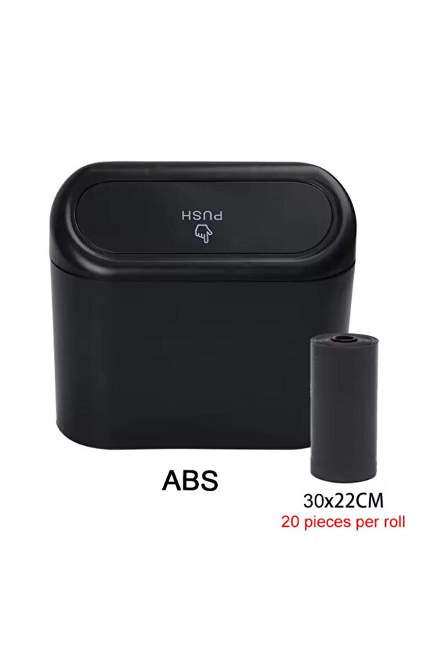 Black 1 Car Trash Can (with Lid) Contains 1/2/3 Garbage Bags, Small Car Trash Can, Leak-proof Mini C