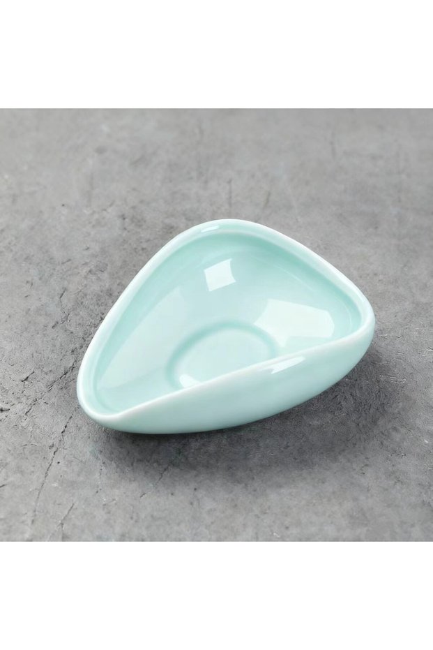 Light blue Handmade Ceramic Coffee Bean Dosing Tray Weighing Plate Multi-use Tea Bowl for Coffee Bar