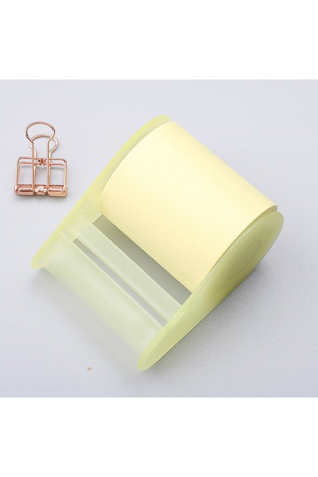 1pcs yellow Creative Tape-Style Sticky Notes Tearable Replaceable Paper Core 8m Durable Strong Visco