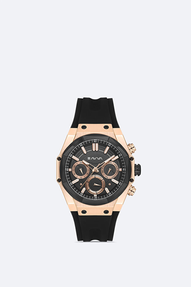 Men's Black Gift Boxed Silicone Cord Wristwatch B009041