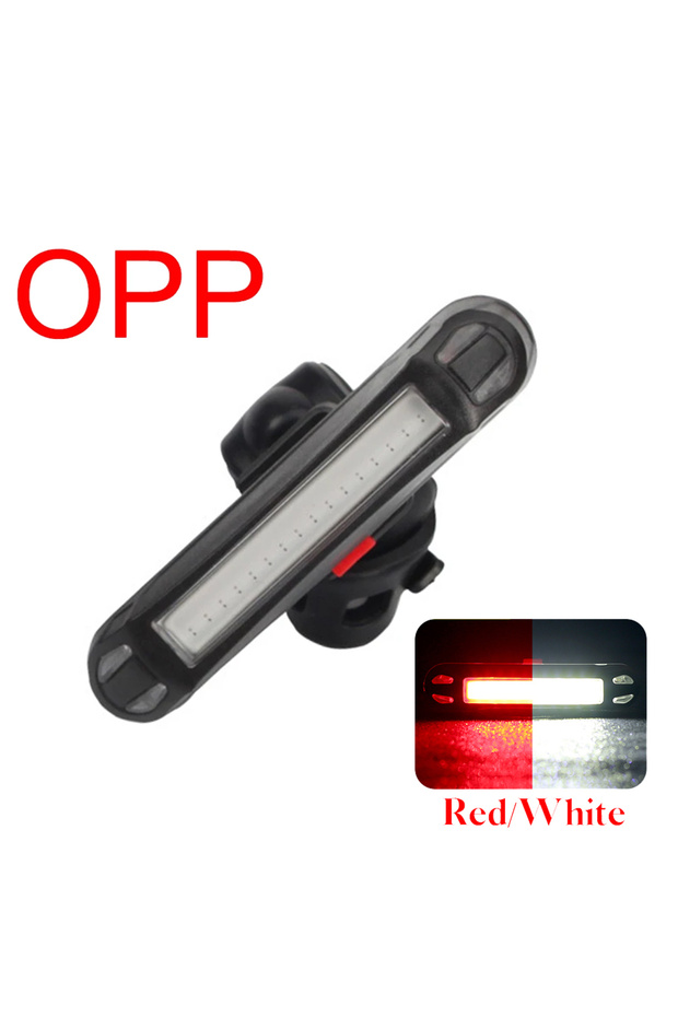 11034-Red-White Ultra Bright Bike Tail Light USB Rechargeable Bicycle LED Rear Lamp for Road MTB Hel