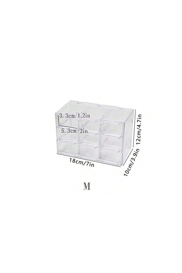 M-9grids Acrylic Large Capacity Drawer Transparent Divided Beaded Storage Box DIY Handmade Jewelry D