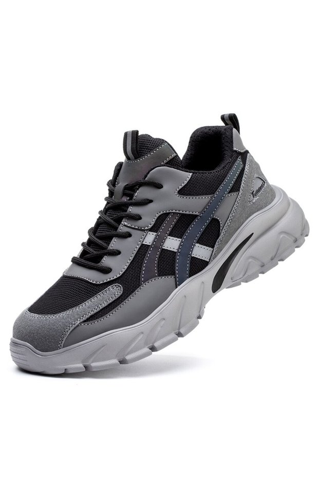 40 Gray Man Safety Shoes Puncture-Proof Work Sneakers Lightweight Work Shoes Men Steel Toe Shoes Saf