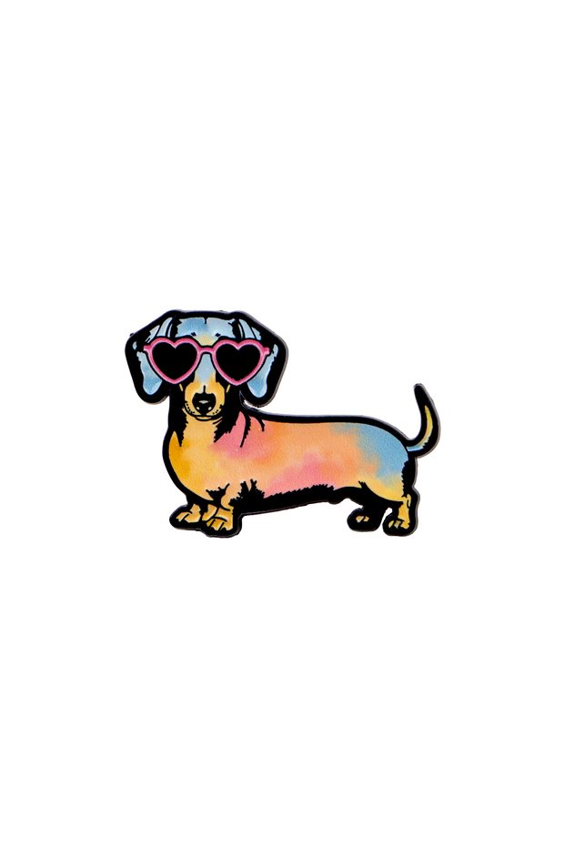 Light Yellow Color 1-6pcs/Set Cute Dachshund Dog Enamel Pin Cartoon Pet Lapel Pins for Backpacks Bad