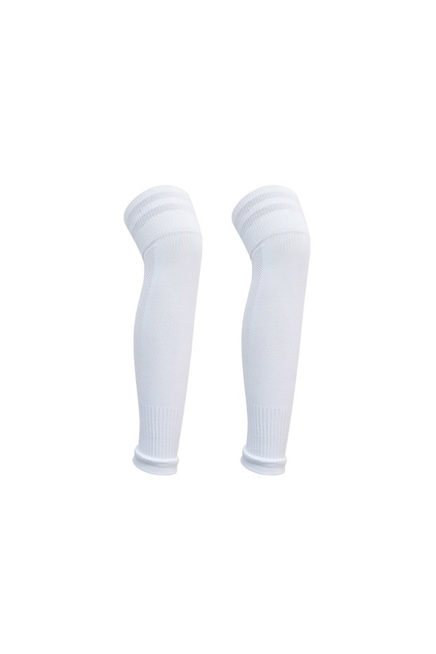 L A-White Loogdeel 1Pair Football Sock Calf Sleeves Adult Knee Protection Sports Socks High Tube Bre
