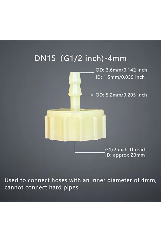 DN15Female4mm5pcs 5Pcs Female Hose Connector G1/2 Inch DN15 Inner Thread Water Pump Accessories Barb