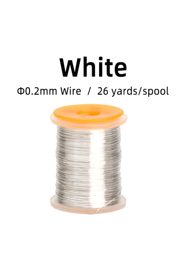 1PC White 1PC 0.2mm Fine Fly Tying Copper Wire For Trout Bass Fly Fishing Tying Material Midge Larv