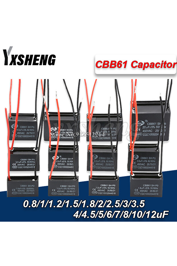 450V2.0UF 1PCS CBB61 450V Start Capacitor 0.8 1 1.5 1.8 2 2.5 3 4 5 6 7 8 10 12 15 18 20UF Fan Ceili