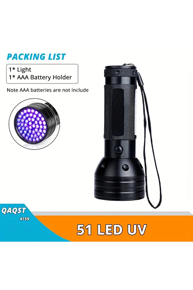 51LED UV 100LED Edc Light Purple Light Blacklights 395nm UltraViolet Portable Handheld Flashlight LE