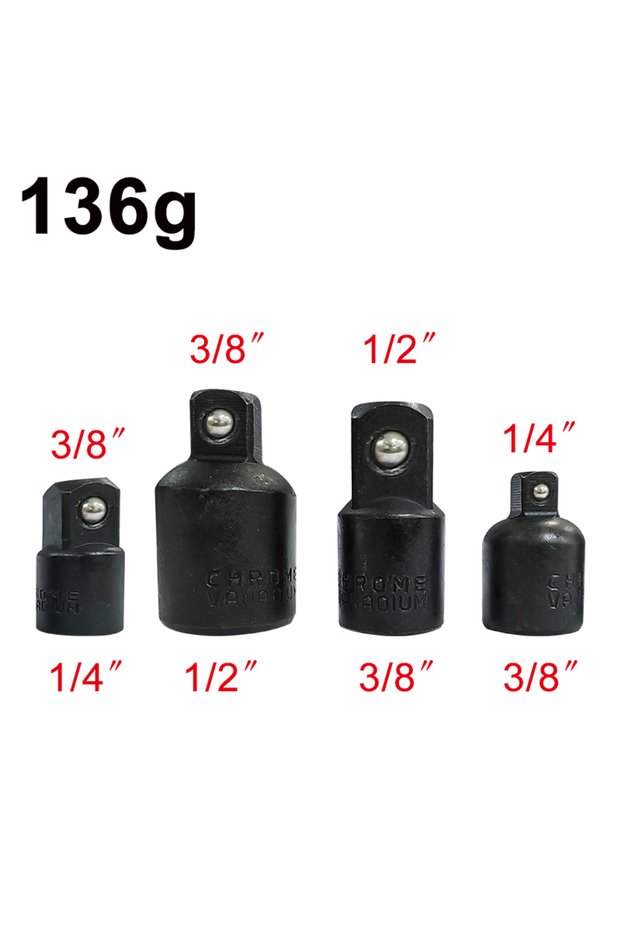 4pc black Variable Diameter Sleeve Square Sleeve Adapter 4pc Big Fly Middle Fly Small Fly Adapter 1/