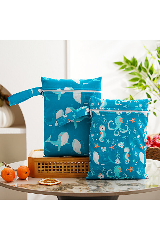 062 Elinfant 2pcs Waterproof Mini Storage Bag For Swimming,Beach&Gym,18*25cm Waterproof Diaper Bag,W